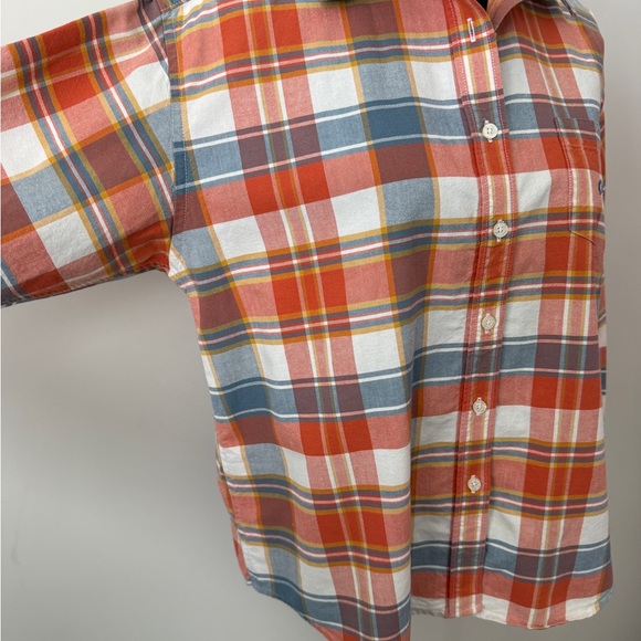 Cruel Girl Women's L Plaid Button-Down Shirt in Orange, Blue, and White - Picture 5 of 14